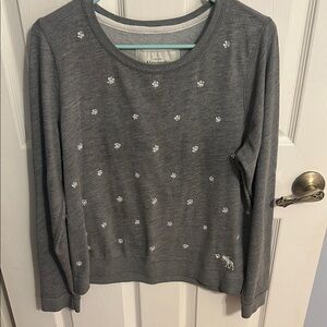 Gray Embellished Women's Top Abercrombie and Fitch